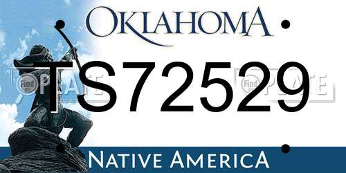 TS72529 Oklahoma License Plate