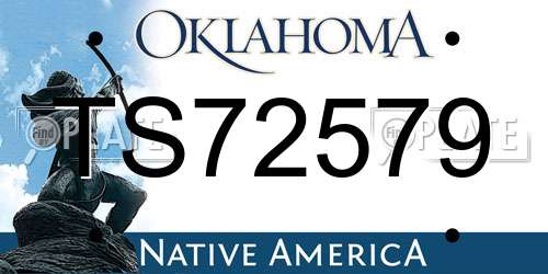 TS72579 Oklahoma License Plate