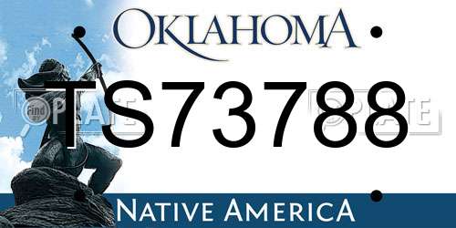 TS73788 Oklahoma License Plate