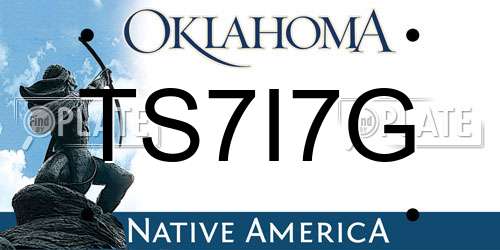 TS7I7G Oklahoma License Plate