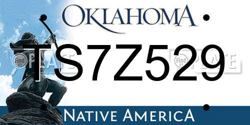 TS7Z529 Oklahoma License Plate