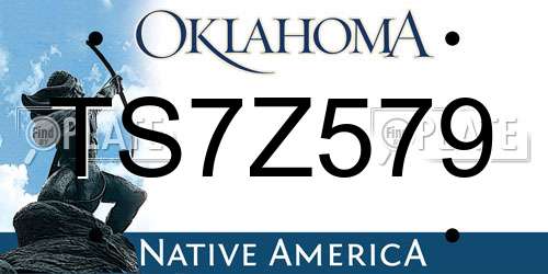 TS7Z579 Oklahoma License Plate
