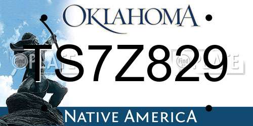 TS7Z829 Oklahoma License Plate
