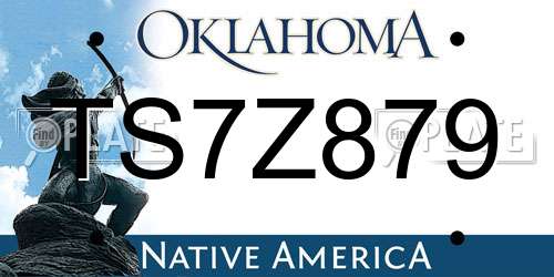 TS7Z879 Oklahoma License Plate