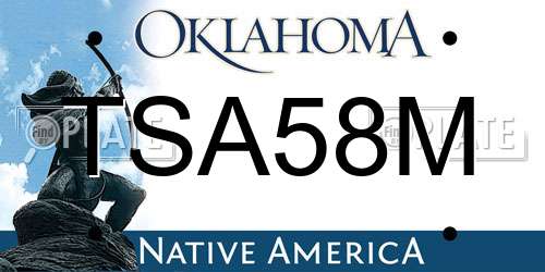 TSA58M Oklahoma License Plate