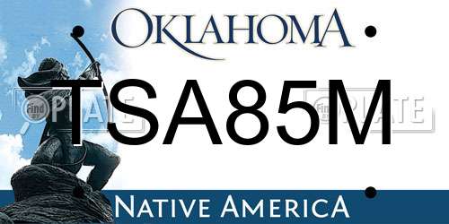 TSA85M Oklahoma License Plate