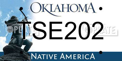 TSE202 Oklahoma License Plate