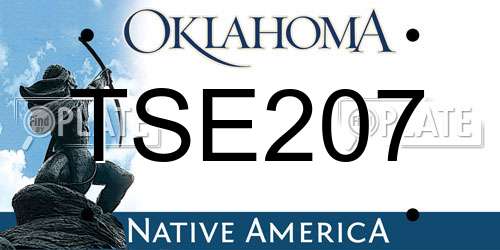 TSE207 Oklahoma License Plate