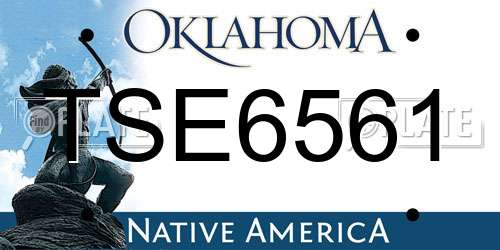 TSE6561 Oklahoma License Plate