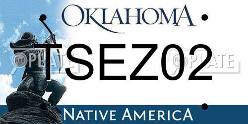 TSEZ02 Oklahoma License Plate
