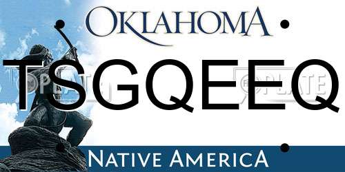 TSGQEEQ Oklahoma License Plate