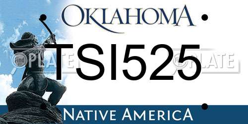 TSI525 Oklahoma License Plate
