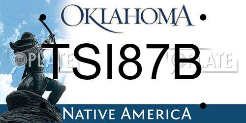 TSI87B Oklahoma License Plate