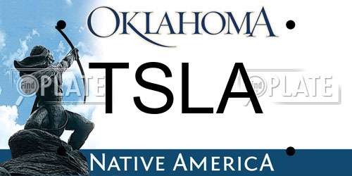 TSLA Oklahoma License Plate