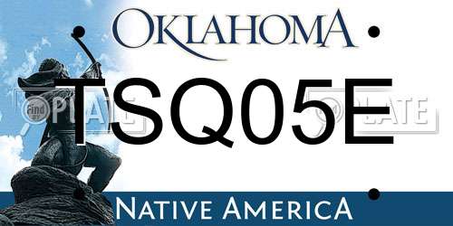 TSQ05E Oklahoma License Plate