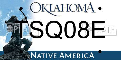 TSQ08E Oklahoma License Plate