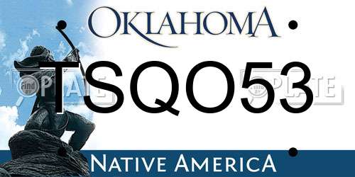 TSQO53 Oklahoma License Plate
