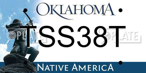 TSS38T Oklahoma License Plate