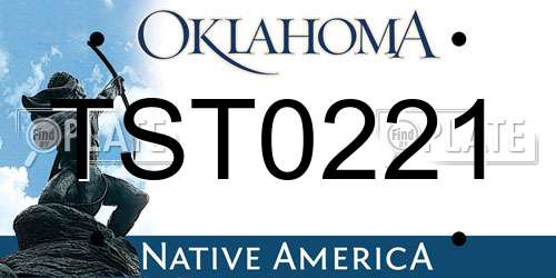 TST0221 Oklahoma License Plate