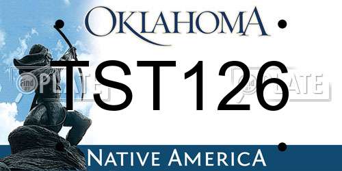 TST126 Oklahoma License Plate