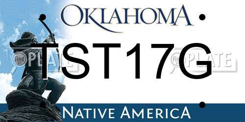 TST17G Oklahoma License Plate