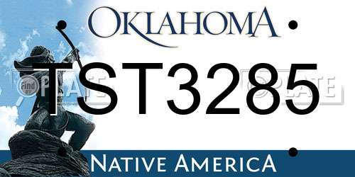 TST3285 Oklahoma License Plate