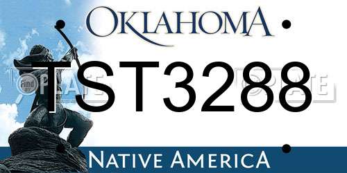 TST3288 Oklahoma License Plate