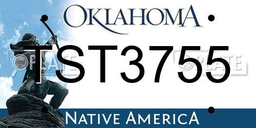 TST3755 Oklahoma License Plate