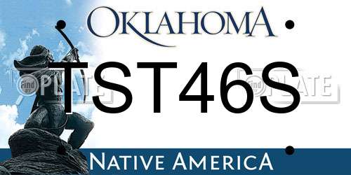 TST46S Oklahoma License Plate