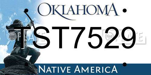 TST7529 Oklahoma License Plate