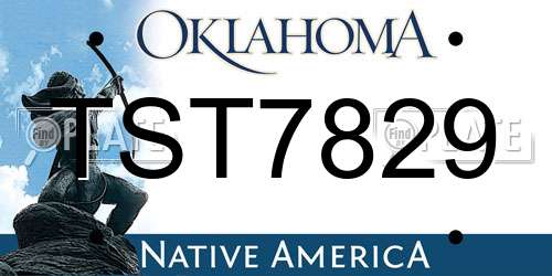 TST7829 Oklahoma License Plate