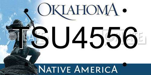 TSU4556 Oklahoma License Plate
