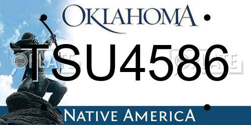 TSU4586 Oklahoma License Plate