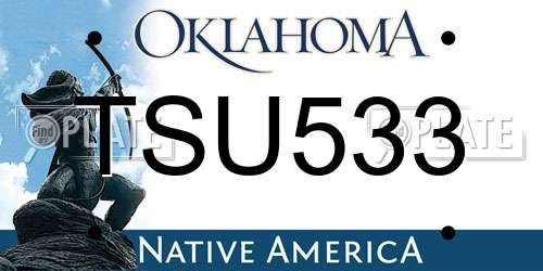 TSU533 Oklahoma License Plate