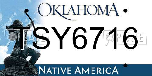 TSY6716 Oklahoma License Plate