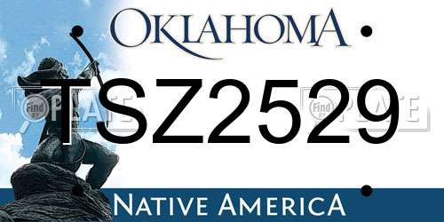 TSZ2529 Oklahoma License Plate