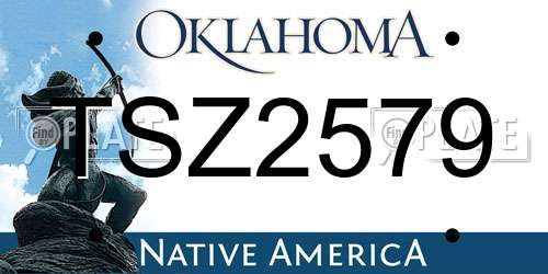 TSZ2579 Oklahoma License Plate