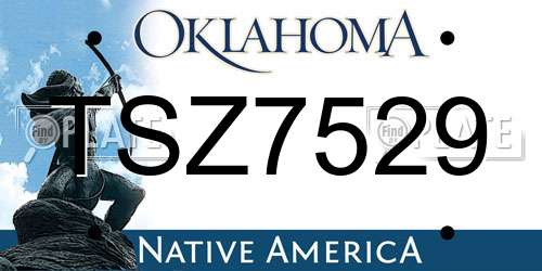 TSZ7529 Oklahoma License Plate