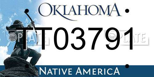 TT03791 Oklahoma License Plate