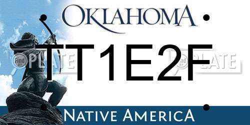 TT1E2F Oklahoma License Plate