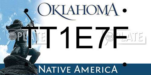 TT1E7F Oklahoma License Plate