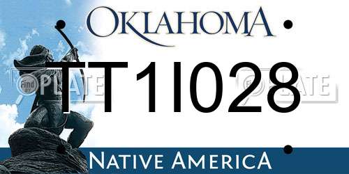 TT1I028 Oklahoma License Plate