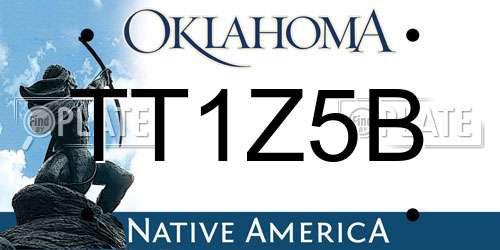 TT1Z5B Oklahoma License Plate