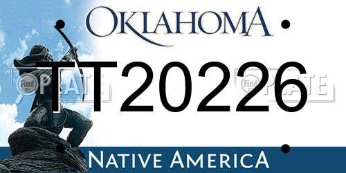 TT20226 Oklahoma License Plate