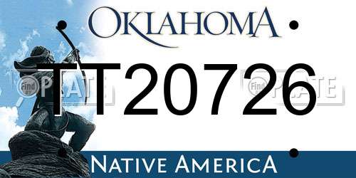 TT20726 Oklahoma License Plate
