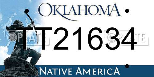 TT21634 Oklahoma License Plate