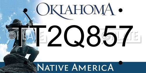 TT2Q857 Oklahoma License Plate