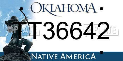 TT36642 Oklahoma License Plate