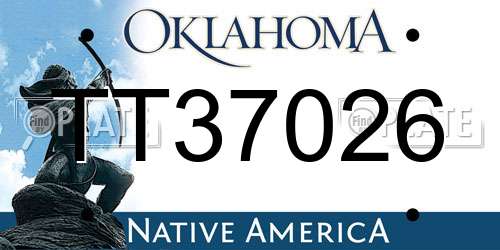 TT37026 Oklahoma License Plate