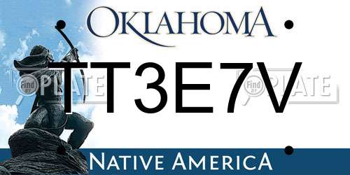 TT3E7V Oklahoma License Plate
